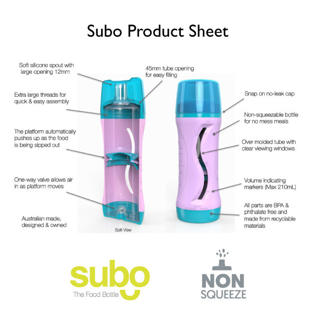 Subo food bottle for smoothie and yogurt
