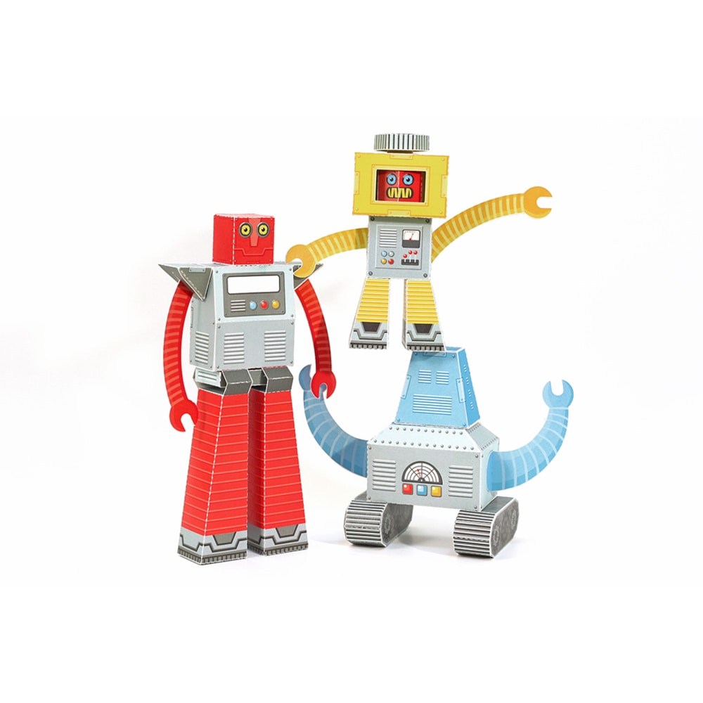 Pappersfigurer - Robotar