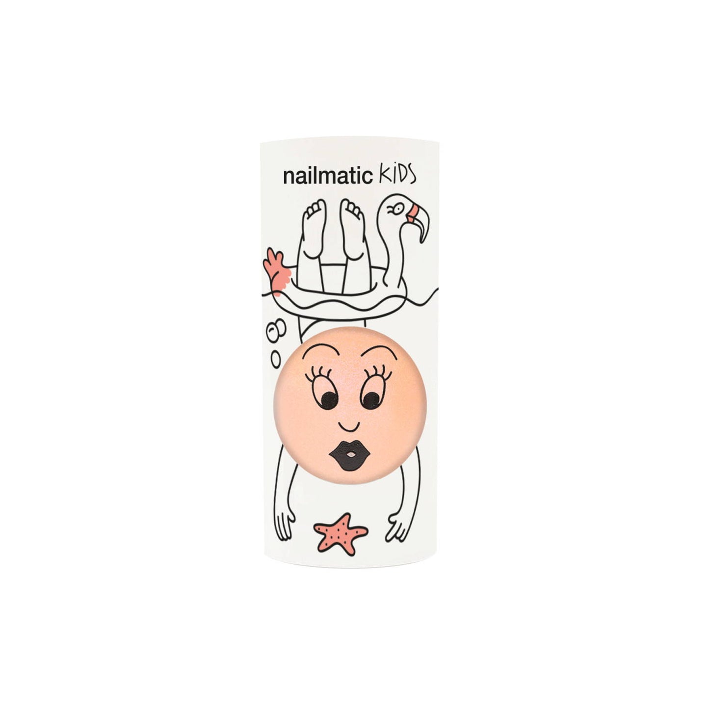 Non-toxic Nail Polish for Children - Flamingo, Pearly Neon Coral