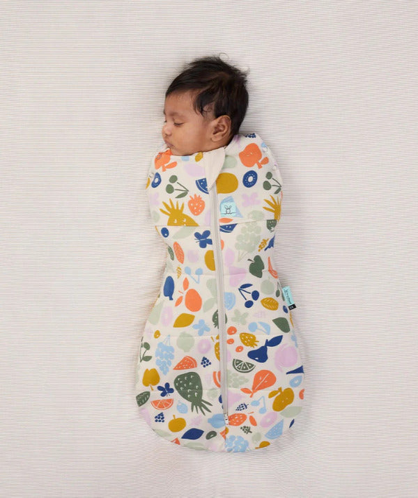 Organic Swaddle and Sleeping Bag - Fruit Salad, Warm